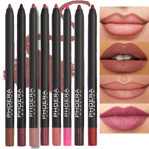Beyprern 12 Color Matte Brown Lip Liner Waterproof Long Lasting Moisturizing Sexy Lip Pencil Women Natural Lipstick Makeup Lip Cosmetics