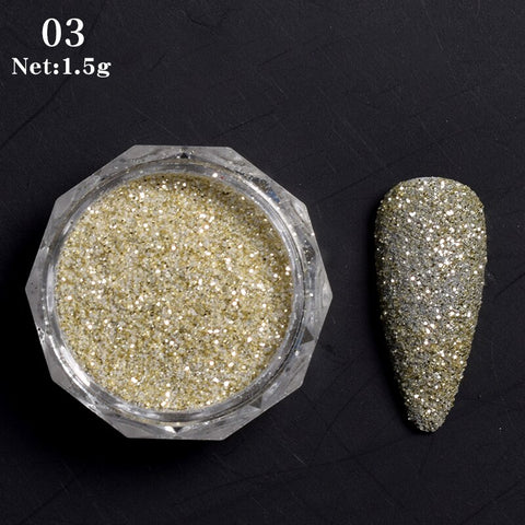 Beyprern 1 Box Hot Sale Holographics Nail Powders Laser Shiny Nail Glitters Dust Decorations For Nail Art Chrome Pigment DIY Accessories
