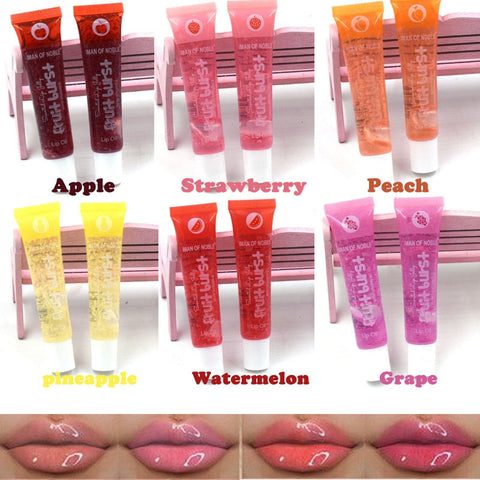 Beyprern 1PC Fruit Burst Lip Oil Scented Lip Gloss Plumping Lip Gloss Scented Lip Jelly Big Lip Gloss Moisturizer Shiny Vitamin E Oil