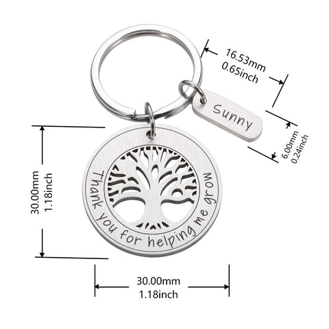 Original Keyring Personalized Name for Thanksgiving Gifts Customized Keychain Jewelry for Backpacks Tree Festival Key Holder