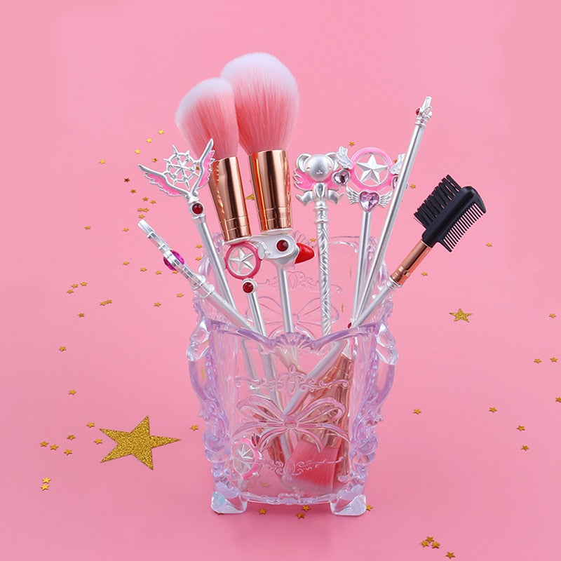 Christmas gift Cardcaptor Sakura Makeup Brushes Sets Fibre Hair Metal Handle Eyeshadow Blush Powder Eyebrow Sailor Moon Make Up Brush Set Tools