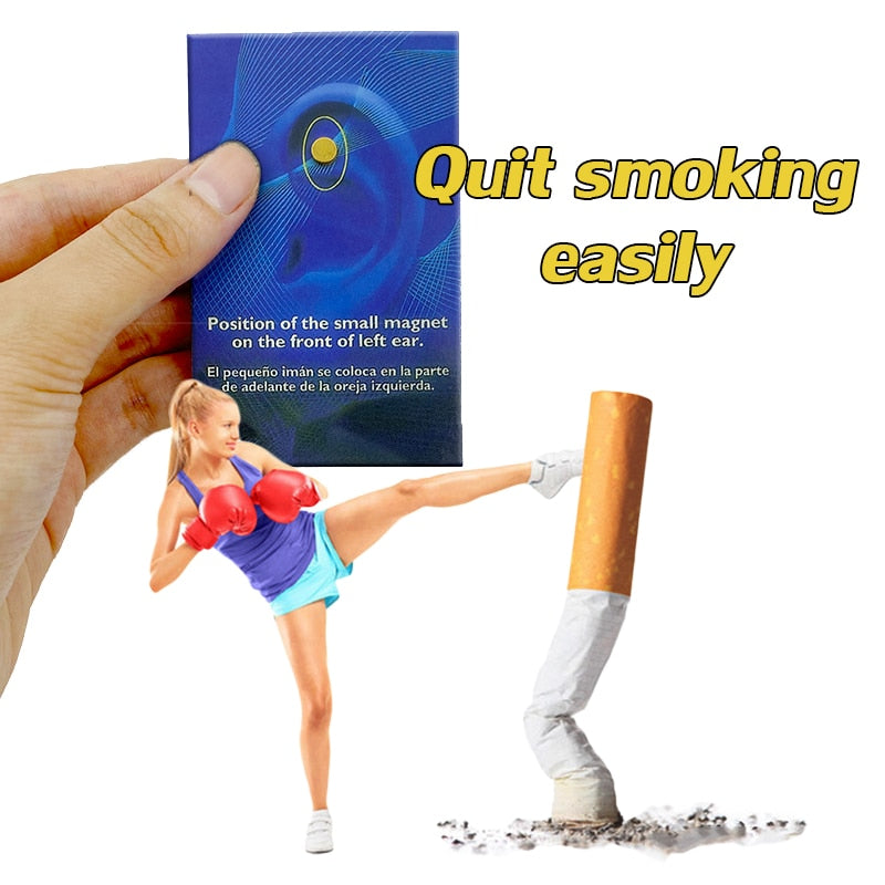 4pcs Magnet Auricular Quit Smoking Acupressure Patch Stop Smoking Anti Smoke Not Cigarettes Smokeless Smoker Health Therapy