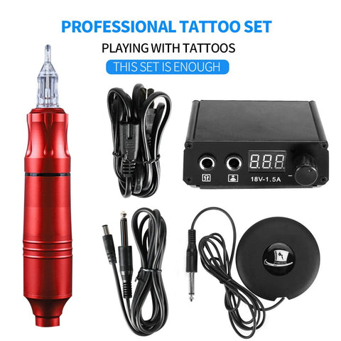 Professional Rotary Tattoo Machine Motor Pen Tattoo Microblading Pen With LED Power Magician Foot Pedal Tattoo Kits