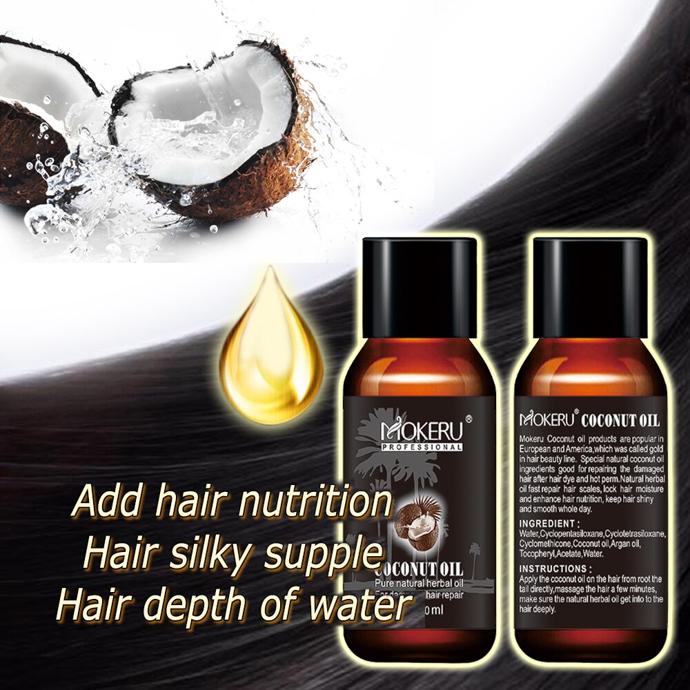 Organic Coconut Oil Repairing Damaged Hair Growth Serum Essential Oil Hair Treatment Loss Products