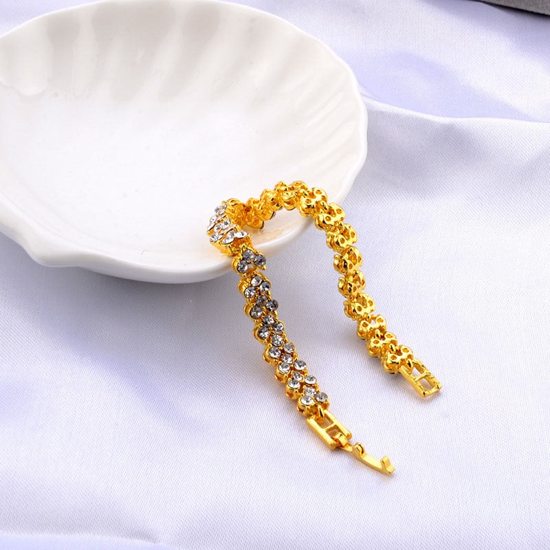Beyprern Hot Luxury Vintage Bracelet Crystal Bracelets For Women Charm Silver Color Bracelets & Bangles Femme Fashion Jewelry Gifts