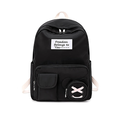 2022 Waterproof Nylon Backpack Women Backpack Solid Shoulder Bag Fashion School Bag For Teenage Girl Children Backpacks Female