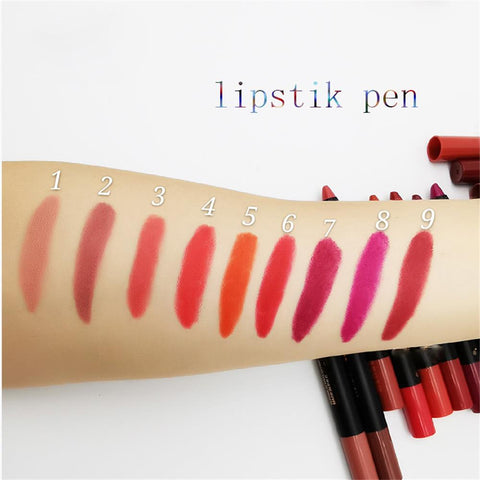 New Matte Lipstick Pencil Lips Make up Kiss Proof Batom Pen Makeup Waterproof Matt Lip Stick Cosmetics Lip Balm Pens Lipsticks