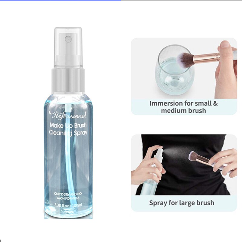 Beyprern 100Ml Professional Makeup Brush Cleaner Spray Instantly Deep Cleaning Quick-Dry No-Wash Remove Cosmetic Stains Liquid