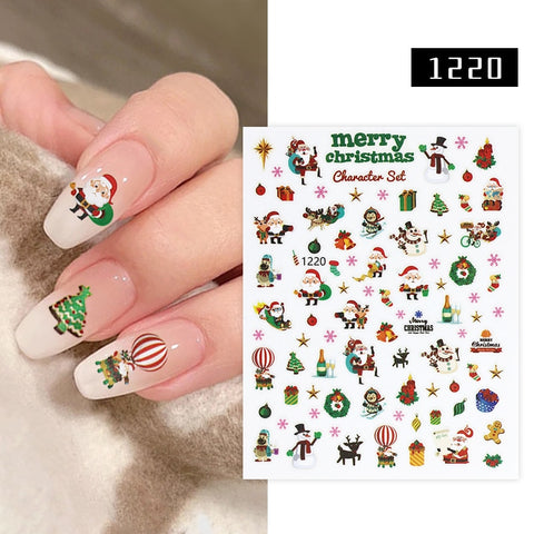 Christmas gifts  Snowflakes Nails Stickers Fashion Colorful Self-Adhesive Nail Art Decor Stickers For Nails Christmas Nail Sticker