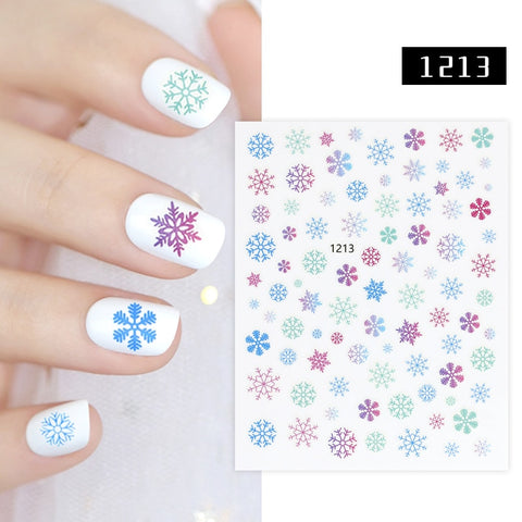 Christmas gifts  Snowflakes Nails Stickers Fashion Colorful Self-Adhesive Nail Art Decor Stickers For Nails Christmas Nail Sticker