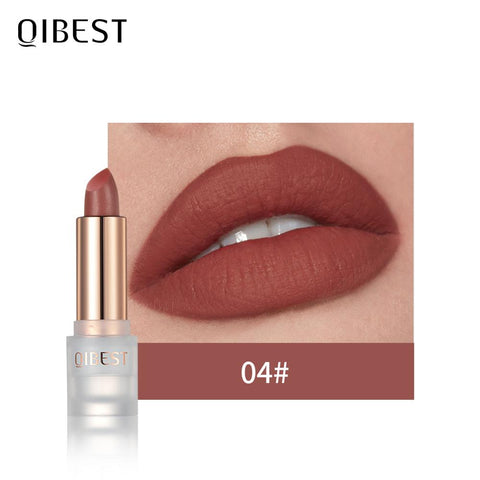 QIBEST 11 Colors Lipstick Velvet Matte Lip Glaze Waterproof Long- lasting Nude Lip Tint Make Up For Professional Women Cosmetics