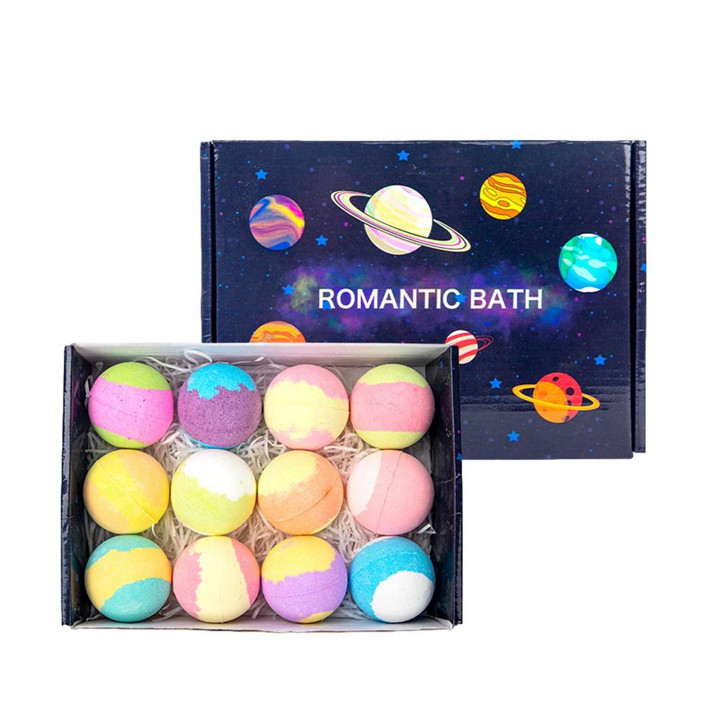 Bath Bombs Gift Set Refreshing Frangrance Bath Salt Ball with Natural Moisturizing Ingredients for Woman Kids Friends and Family