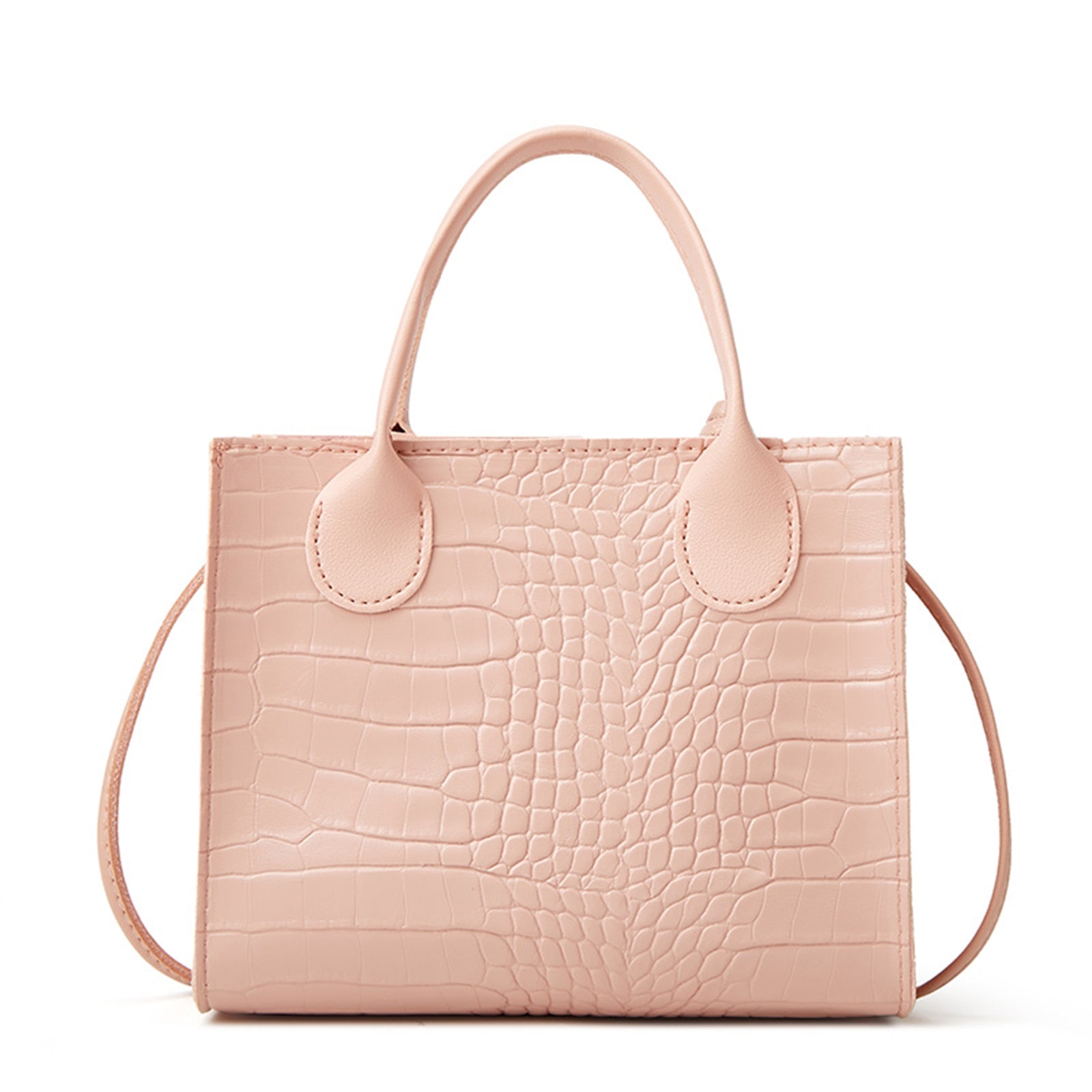 Ladies Square Shoulder Bag, Summer Girls Solid Color Stone Pattern Handbag Casual Crossbody Messenger Bag