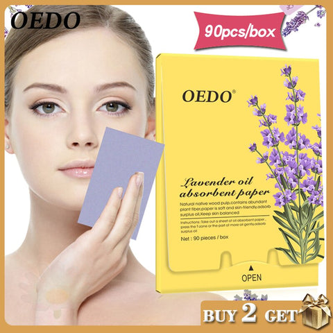 90pcs/box Lavender Oil Absorbent Paper Sheets Face Care Repair Skin Care Reduce Oil Keep Face Clean Ance Treatment Whitening