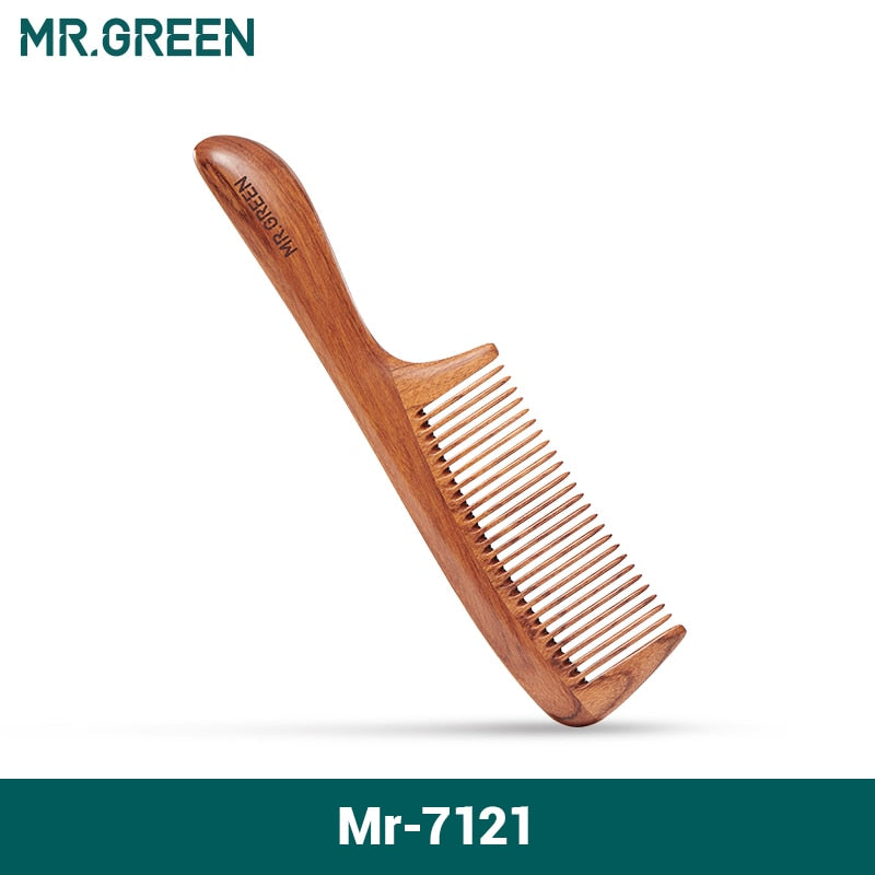 MR.GREEN  Natural Wood Comb Splicing Structure Hair Comb Fine Tooth Brush Anti-Static Hairdressing Hair Scalp Massage Tools Gift