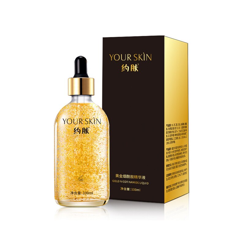 Beyprern 100ML 24K Gold Tense Moisture Essence Pure Hyaluronic Acid Serum Anti-Wrinkle Gold Nicotinamide Liquid Skin Care Essence