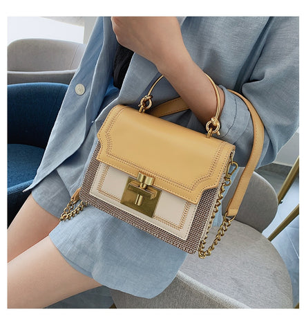 Chain Tote Bag Fashion Contrast Color 2022 New Women Messenger Bag Flap Lady Handbag Crossbody Shoulder Sac Female Purses Bolsas