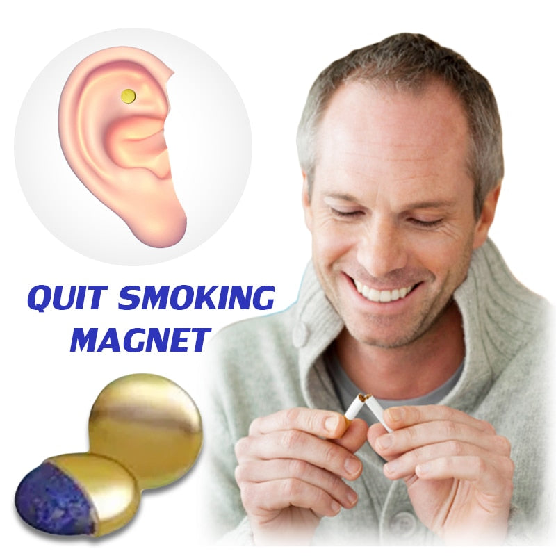 4pcs Magnet Auricular Quit Smoking Acupressure Patch Stop Smoking Anti Smoke Not Cigarettes Smokeless Smoker Health Therapy