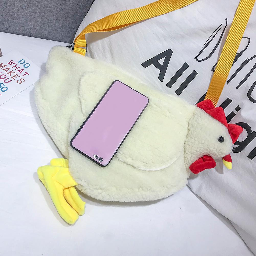 2022 New Cute Cartoon Plush Crossbody Purse Chicken Shoulder Bag Party Work Travel Satchel For Women Girls