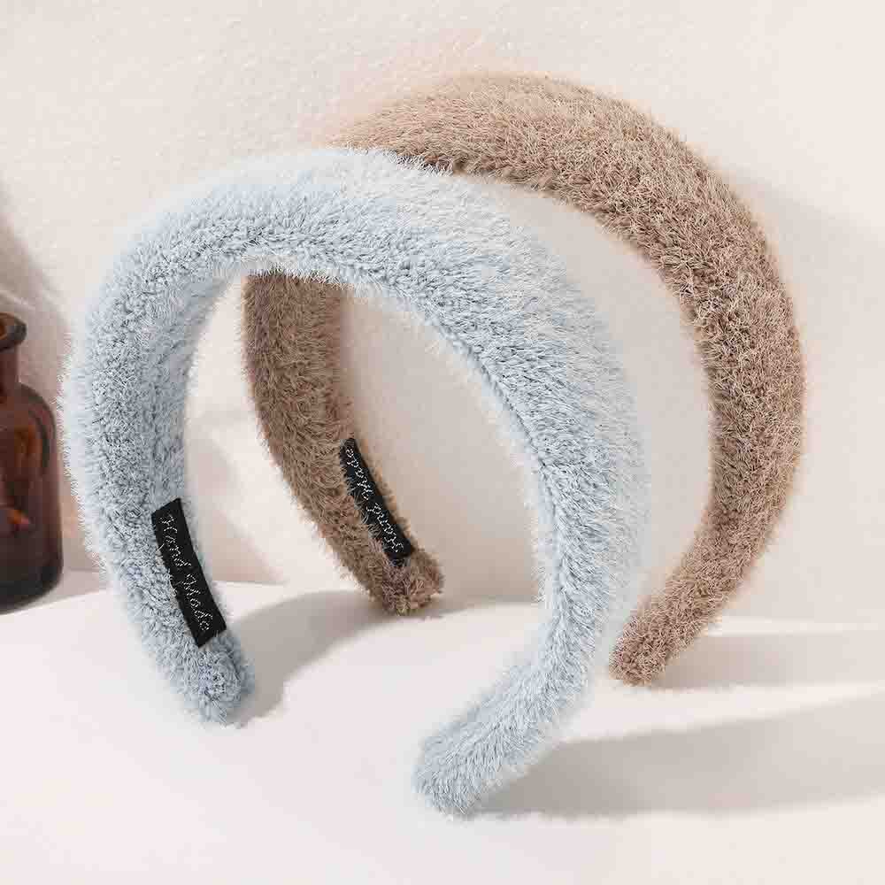 1PC Faux Fur Head Band Solid Color Headwear Winter Hair Accessories for Women Girls Cute Hairbands Bezel Headbands Fashion