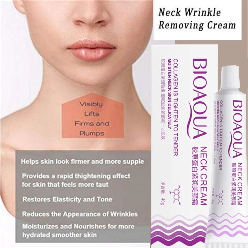 40g Collagen Cream Face and Neck Wrinkle Removing Cream Neck Line Erasing Cream Wrinkle Smooth Skin Anti aging Whitening Cream