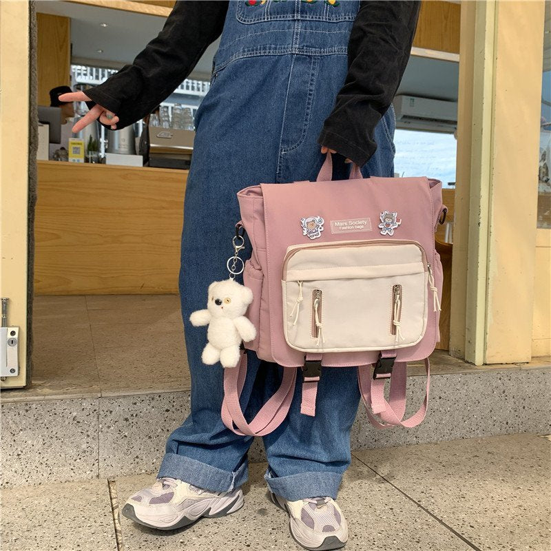 Korean Style Women Backpacks for College Teenager Girls Cute Student Shoulder Bags Lady Kawaii Backpacks Female Preppy Schoolbag