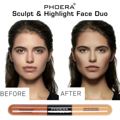 Double Head 2 Colour Liquid Concealer cream Foundation Long Lasting Brighten Face Contour repair Bronzer Makeup TSLM1
