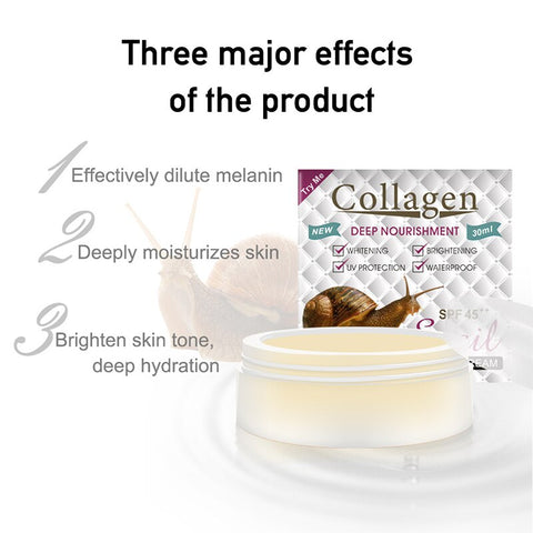 Snail Collagen Face Body Skin Care SPF45++ UV Sun Protection Cream Oil-Control Moistens Skin Dilute Melanin  Pearl Concealer