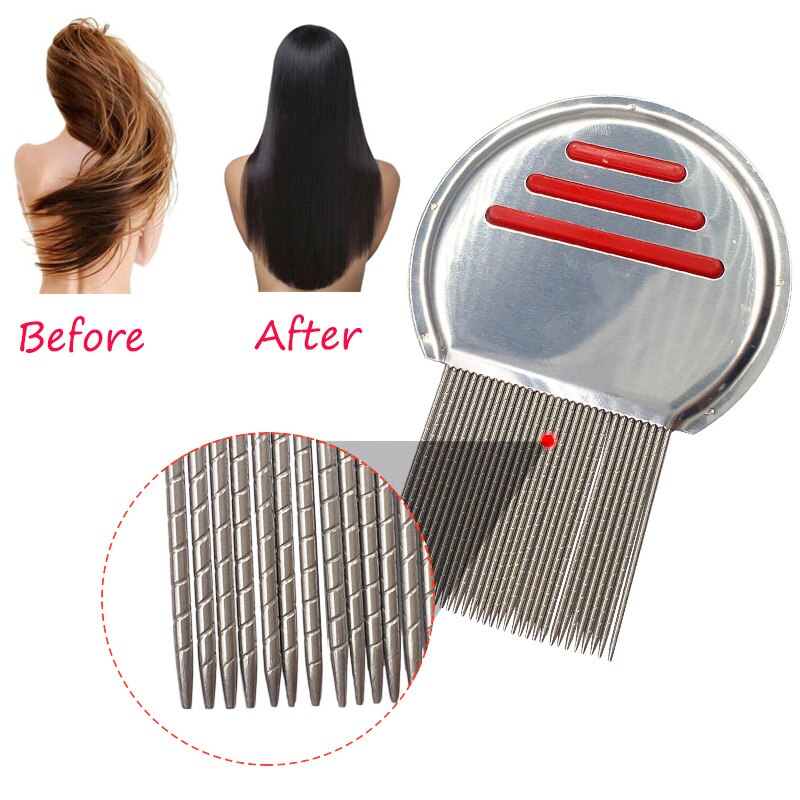 Christmas Gift Thanksgiving Stainless Steel Terminator Lice Comb Kids Hair Rid Headlice Super Density Teeth Remove Nits Comb Nit Free