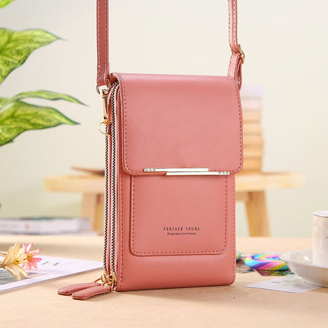 Beyprern Women Bags Soft Leather Wallets Touch Screen Cell Phone Purse Crossbody Shoulder Strap Handbag for Female Cheap Women's Bags