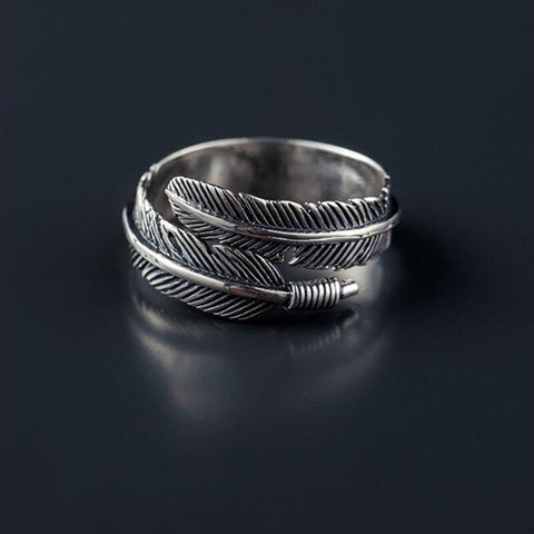 Vintage Silver Color Feather Arrow Opening Rings for Women Creative Retro Gothic Punk Frog Octopus Finger Ring Simple Jewelry