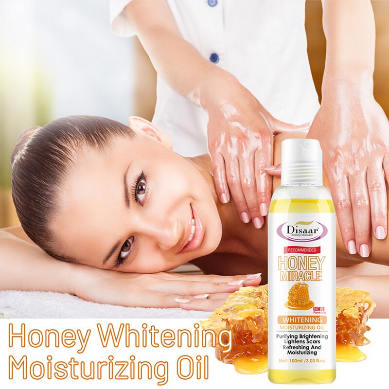 Purifying Brighten Skin Body SPA Oil Refreshing Moisturizing Lighten Scars Face Massage Oil Honey Emollient Oil 100ML