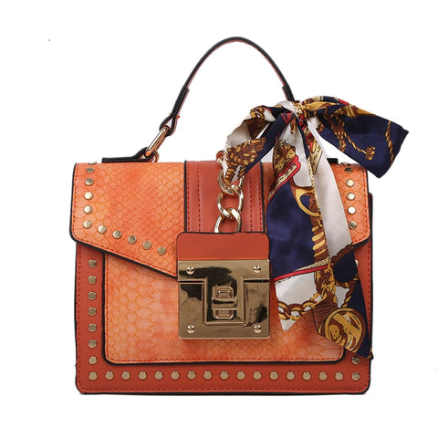 European Fashion Female Square Bag 2022 New Quality PU Leather Women's Designer Handbag Rivet Lock Chain Shoulder Messenger Bags