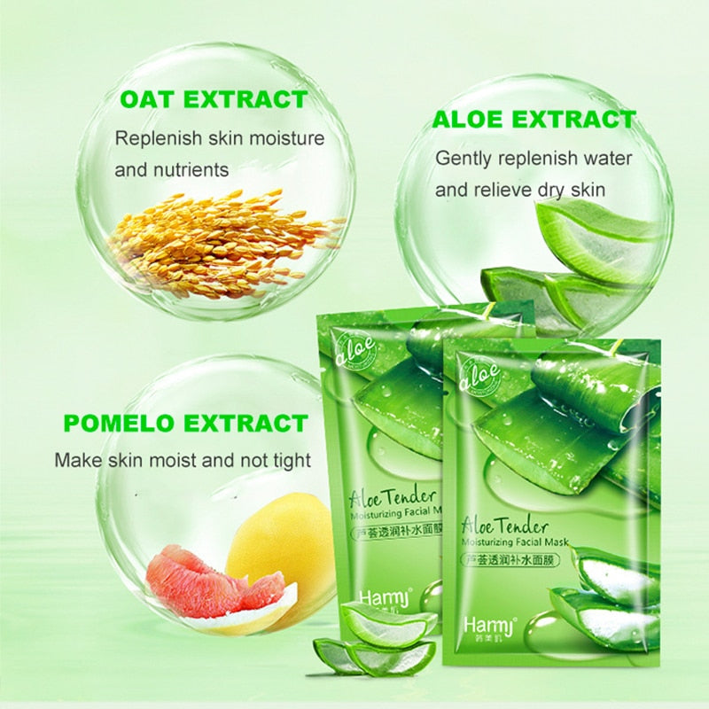 30PCS/Lot BIOAQUA Skin Care Sheet Mask Aloe Olives Pomegranate Seaweed Batch Facial Mask Korean Face Care Green Tea Mask