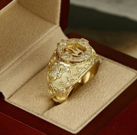 NEW Fashion Hip Hop Star Cross Crown Ring Mens Accessories Vintage Punk Rock Big Biker Signet Ring Silver Color Tibetan Jewelry