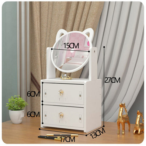 Table Mirror Storage Makeup table Mirror with Drawer Dressing Table Mirrors for Bedroom Beauty Cosmetic Mirror Jewelry Mirrors