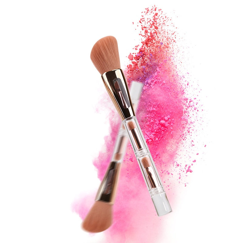 4 In 1 Multifunction Makeup Brushes High Quality Contour , Angled Eyebrow, Blending, Eye Shadow Combination Makeup Brush