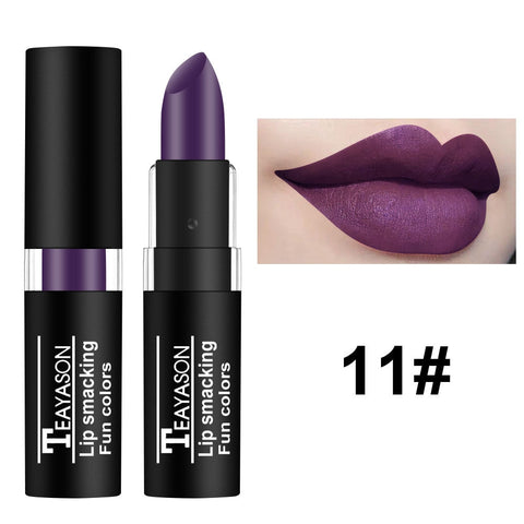 Hot Sale Waterproof Velvet Matte Long Lasting Pigment Nude Purple Black Lipstick Luxury Halloween Party Lips Makeup Cosmetics