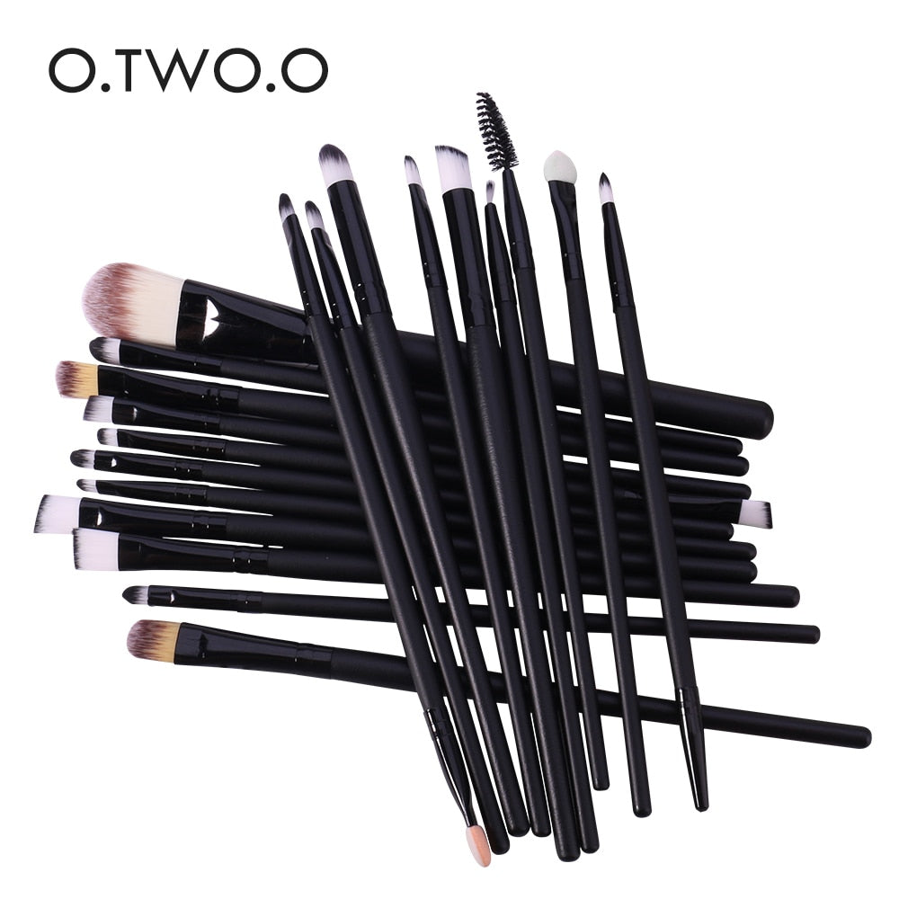 O.TWO.O 20pcs/lot Black Professional Makeup Brushes Set Make up Brush Tools Kit Foundation Powder Shader Liner