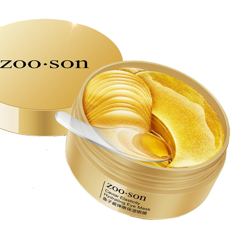 Deep Sea Caviar 24K Gold Moisturizing Eye Mask Remove Dark Circles Anti Age Bag Skin Care Collagen Gel Eye Patches