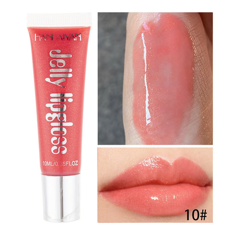 Beyprern Moisturizing Gloss Plumping Lip Gloss Lip Plumper Makeup Glitter Nutritious Liquid Lipstick Cherry Jelly Oil Clear Lip Gloss