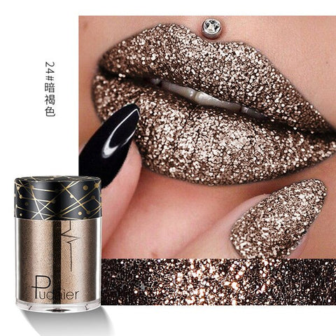 Beyprern Matte Lipstick Metallic Lip Gloss Diamond Waterproof Liquid Lipgloss Lip Makeup LIPSTICK Long Lasting