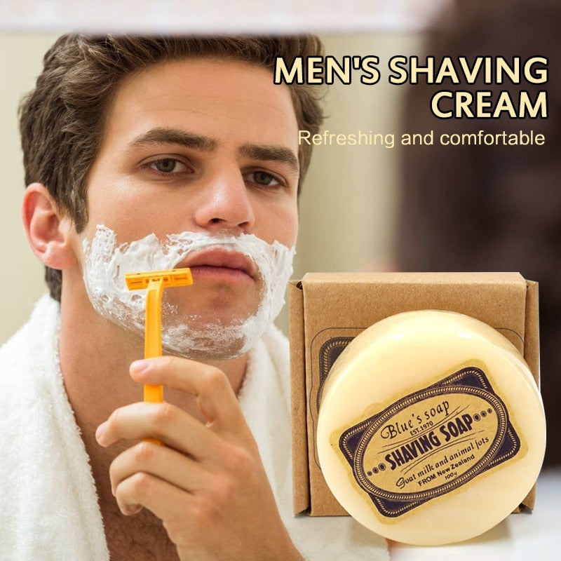 Shaving Cream Men's Mustache Shaving Soap Facial Care Goat Milk Beard Shaving Cream Beard Removal 100g TSLM1