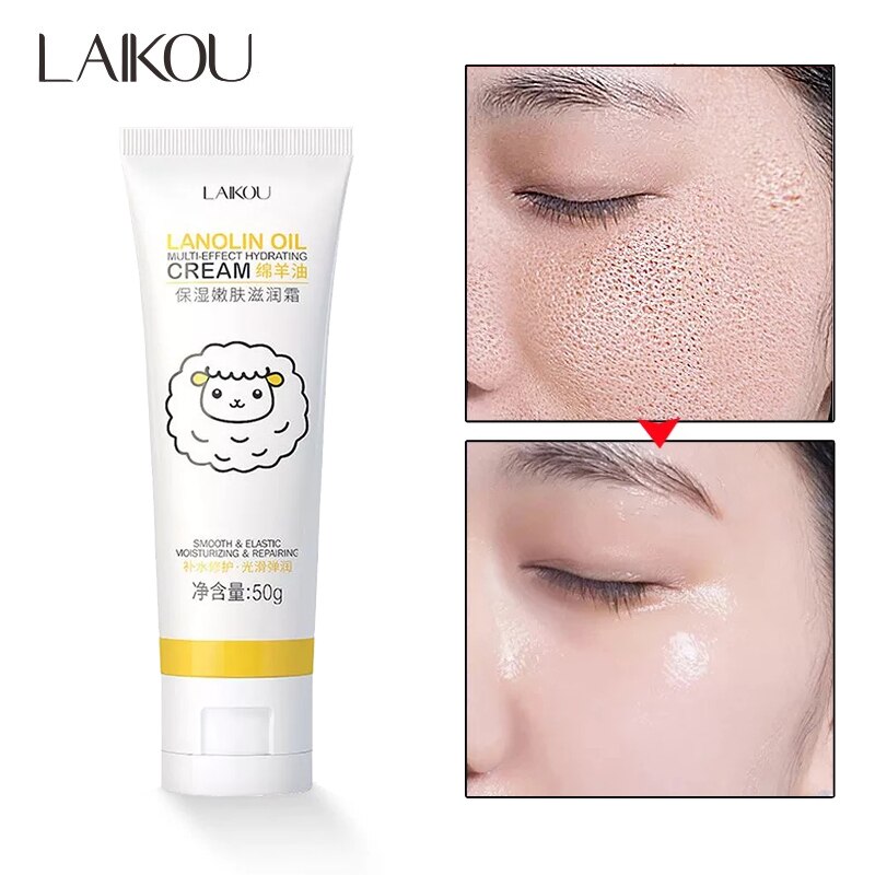 LAIKOU Sheep Oil Face Cream Moisturizing Cream Anti Aging Anti Wrinkle Whitening Day Serum For Face Skin Care Serum Bio Oil 50g