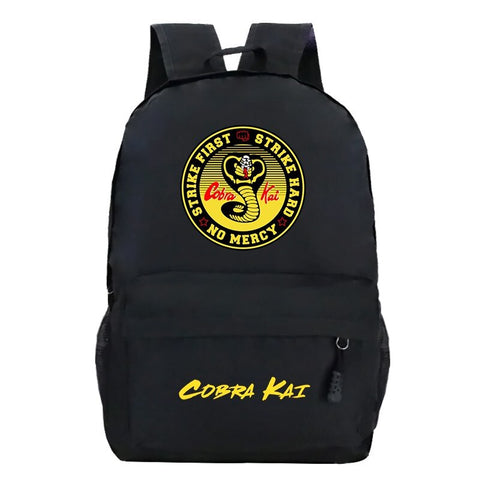 School Backpack for Teen Boys Girls School Bags Cobra Kai Print Backpacks Student's Travel Backpack Cobra Kai Nylon Schoolbag