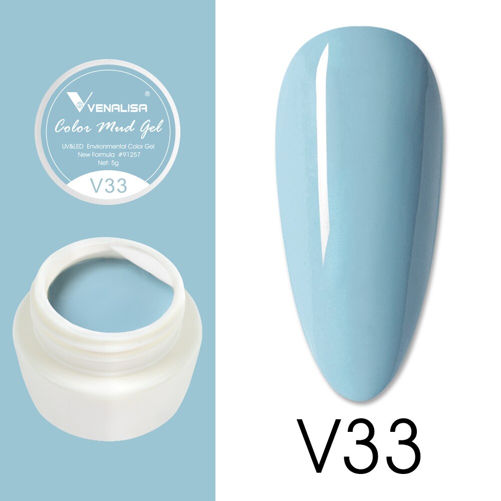 VENALISA 2021 New 30 Colors Mud Gel Pure Color Paint Gel DIY Nail Art Design Quality Nail Gel Polish Manicure Varnishes UV Gel