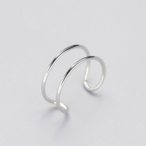 Korean Style Minimalist Geometric Rings for Women Cross Irregular Adjustable Simple Finger Ring Hip Hop Punk Open Ring Jewelry