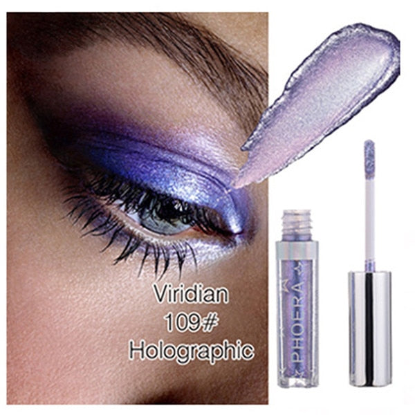Beyprern 12 Colors Liquid Pigment Eyeshadow Ocean Light Waterproof Glitter Shimmer Highlighter Brighten Makeup Liquid Eyeshadow