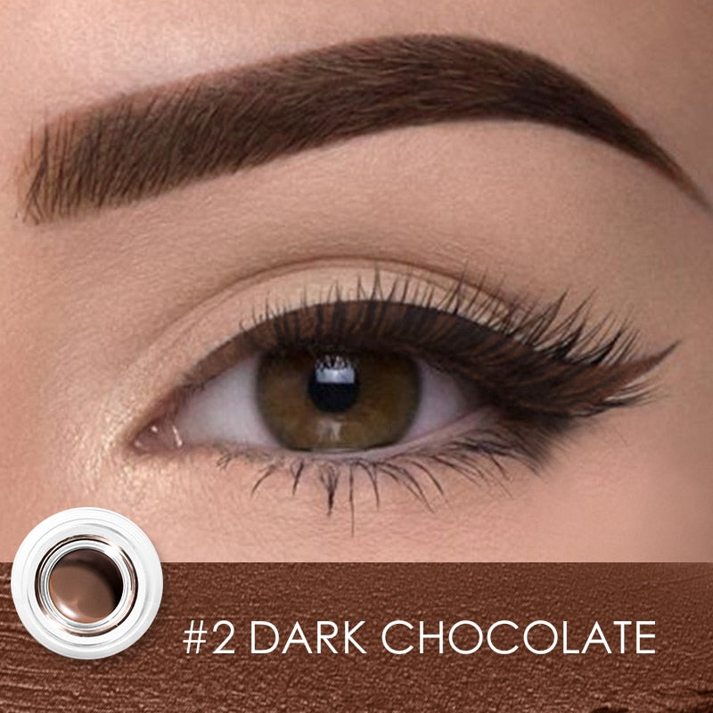 Focallure Eyeliner Gel Cream Eyebrow Waterproof Long-lasting Professional Eye Makeup with 2 Brushes