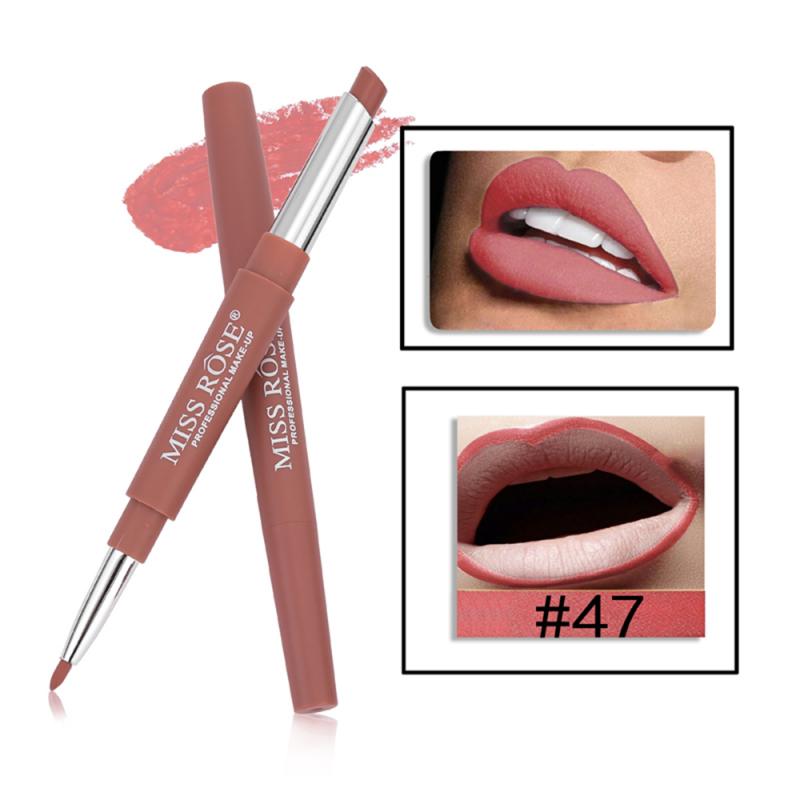 2 In 1 Double-ended Lip Liner Waterproof Lipstick Lasting Pigment Lip Liner Makeup Makeup Waterproof Easy To Wear Natural TSLM1